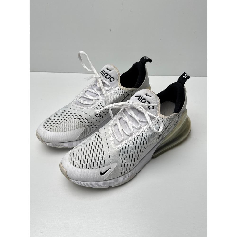 Nike Air Max 270 White Black Mens Running Shoes AH6789-100 Size 12